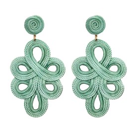 MAJALE Long Women's Flamenca Earrings - Lightweight Earrings for Christmas, Party, Sevillanos for Special Occasions - Earrings with Silk Cord, Silk