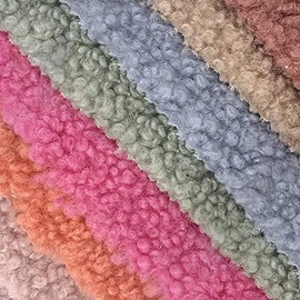 GNSN Faux Sheepskin Sherpa Fleece Fabric DIY Material Sewing (Brown,18x20 in/45x50 cm)