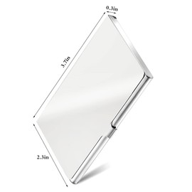 3PCS Premium Business Card Holder Stainless Steel Slim Metal Silver Business Card Holder Pocket Business Card Holder for Men & Women, 3.7 x 2.3 x 0.3in, MPJ-1
