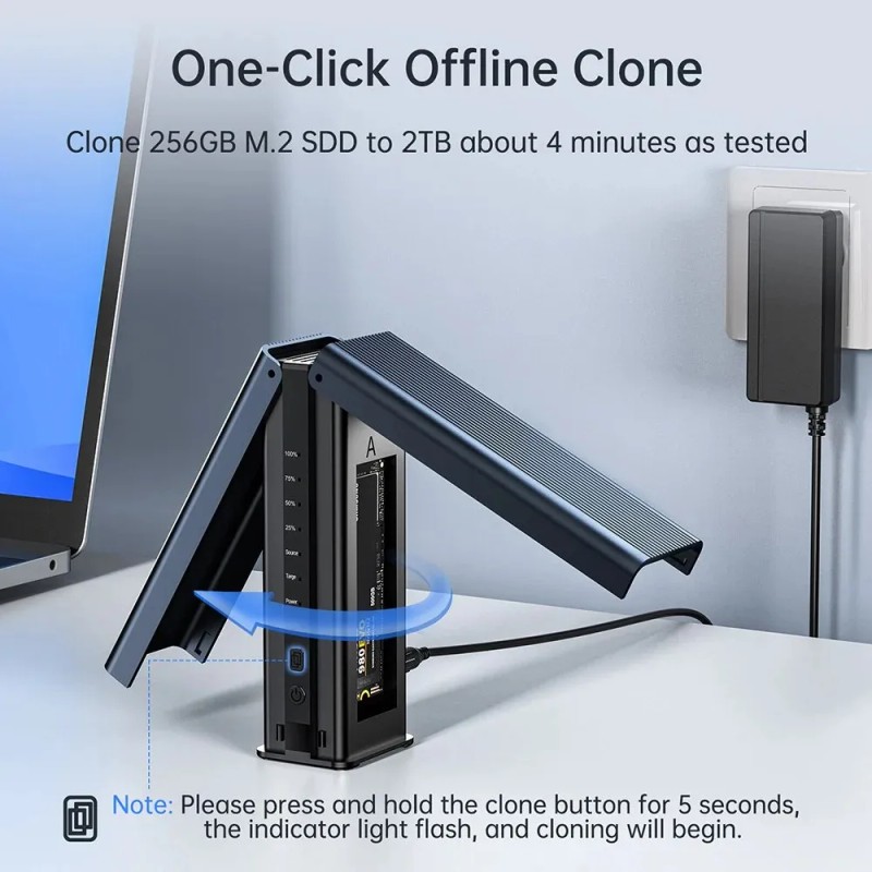 Duplicador De Clones SSD NVMe M.2 20 GB/s Acasis EC-6604PRO