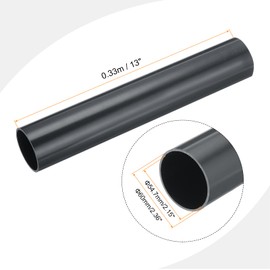 sourcing map 2 3/8 Inch PVC Rigid Tube Round Pipe Tubing Hardware Tubing 54.7mm ID 60mm OD 330mm/13 Dark Grey High Impact for Water Pipe Cable Sleeve