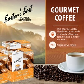 Boston’s Best - Salted Caramel Flavored Delicious Gourmet Coffee Compatible with Keurig Coffee Maker, 24 Count (Pack of 4)