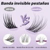 B&Q Flora Pestañas Postizas Naturales Banda Invisible Racimos 144 pcs