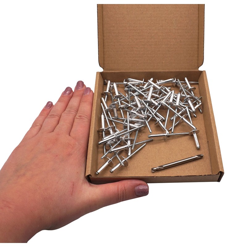 SKIR'CO (50 pcs) Large Flange Aluminium Blind Rivets 4.0 x