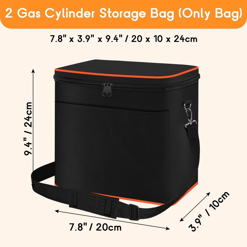 Mini 1LB Propane Tank Storage Bags with Padding, Adjustable Shoulder