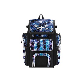 Boombah Superpack Bat Bag - Backpack Version (no wheels) - Holds 4 Bats - USA Banner Black/Royal Blue/White