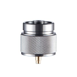 Kbrotech Camping Stove Adapter 1LB Propane Small Tank Input and a Lindal Valve EN417 Output Outdoor Cylinder LPG Canister Convert (Gray)
