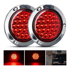 ROMERADOS 2pcs Plafon 24 Led Redondo Camion Cuarto Estrobo Stop 12-24v