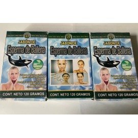 Dina 3 Pack SOAP ESPERMA DE BALLENA JABON 120gr  100% Natural "Smooth Skin,Suaviza