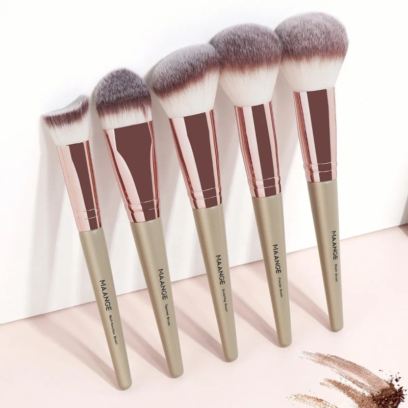 15 Piezas Brochas De Maquillaje Profesional Color Marrón