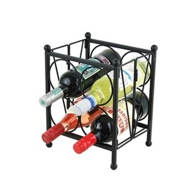 Oenophilia Mini Wine Matrix, Black-4 Bottle, Countertop Wine Rack, Tabletop Wine Bottle Holder, Foldable for Easy Storage