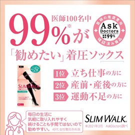 Slim Walk Compression Socks Natural Feel High Socks Women Black S-M 2 Pack Compression Socks