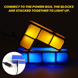 LOSCHEN Night Light, DIY Stackable LED 7 Colors Interlocking Induction Novelty Desk Lamp, 3D Puzzle Magic Light Bright(USB)