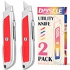 DIYSELF 2-Pack Box Cutter, Utility Knife with SK5 Blades, Portable