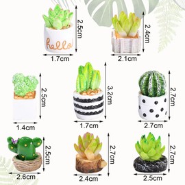 NIDHFG 16 Pieces Of Simulated Resin Potted Plants, Small Succulent Ornaments On Desktop, Creative Mini Plants, Cute And Convenient Style, Mini Decoration Of Doll House.