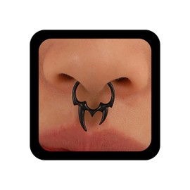 Ximdble Vintage Cow Horn Nose Ring Metal Cuff Punk Copper African Black Fake Non Pierced Jewelry for Women