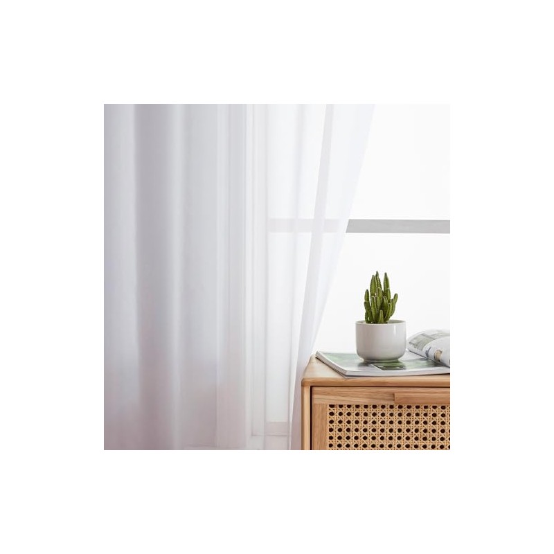 Aiyufeng - Juego de cortinas translúcidas en 2 paneles, cortinas