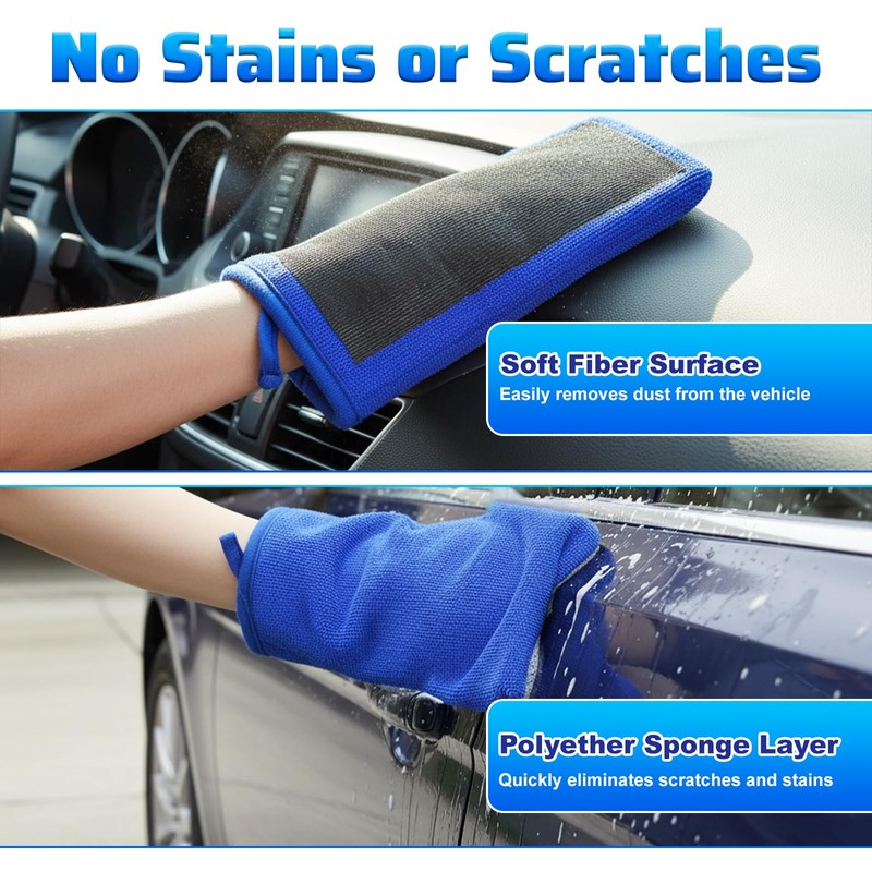 Quilax 2 Pack Clay Mitt Auto Detailing, Fine Grade Alternative