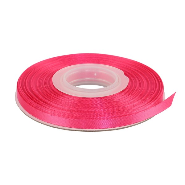 Ribbonitlux 1/4" wide Double Face Satin Ribbon 25 Yards (176-Fuchsia）,