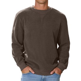 Sailwind Men's Corduroy Sweatshirt Casual Long Sleeve Crewneck Pullover Sweatshirts Brown