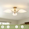 Modern Gold 3-Light Ceiling Light with Opal White Glass Shade