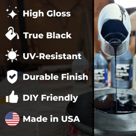 SPRESIN Black Epoxy Resin 1 Gal (0.5-Gal Part A + 0.5-Gal Part B) High-Gloss Pure Black Resin, No Epoxy Dye, Pigment, or Mica Powder Needed, for DIY Bubble, Tabletops, Art, Jewelry Making