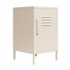 Novogratz Cache Metal Locker Style Living Room End Table, Parchment