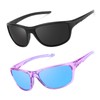SIPHEW Pack of 2 Sports Glasses Women's Sunglasses Polarised Cycling