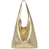 Caspar TL767 Large Leather Women’s Shopper Bag - Yellow -