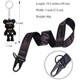 Behoneybee Off Classic Wristlet Keychain Strap Wristlet Strap Fashion Keychain Lanyard Office Badge Keychain Holders Waist Decor Lanyard for Car Keys Assecories - (Black)