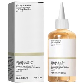 Glycolic Acid Toning Solution, Glycolic Acid 7% Toner, Glycolic Sour 7% Toning, KeepThe Skin Moist, Exfoliating Serum for Face, Facial Exfoliation Astringe Pores (100ML/3.38 Fl Oz)
