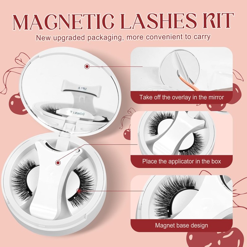 Higu Clace Magnetic Eyelashes Natural Look, Reusable 1 Pair Magnet