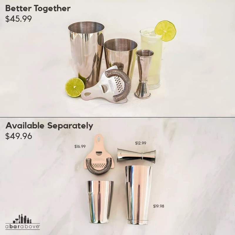 Top Shelf Bar Supply Boston Shaker Set: Professional two-piece Stainless