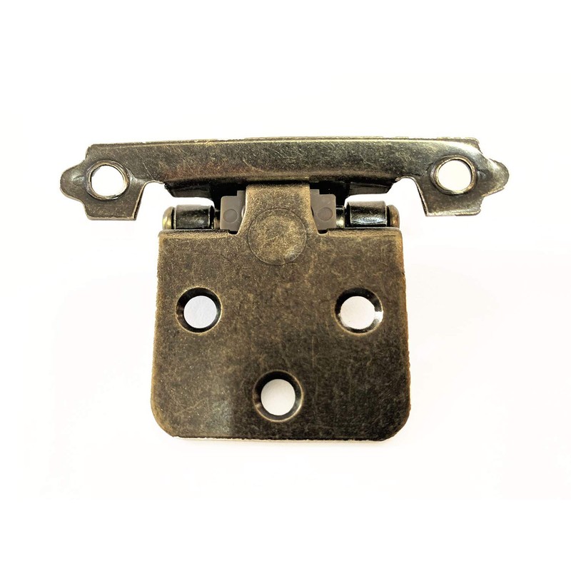 Semi-Concealed Hinge in Antique Brass - 4 Pack
