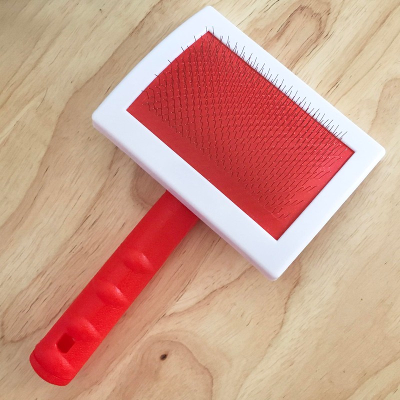 Sheepskin Rug Brush (Red, Large)