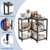 3-Tier Short L Shaped Metal Storage Rack with Height Adjustable
