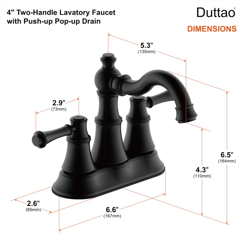 Centerset Bathroom Faucet for Sink 3 Holes,2 Handle 4 Inch