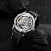 FORSINING Mens Automatic Mechanical Dodecagon Skeleton Roman Numerals Genuine Leather