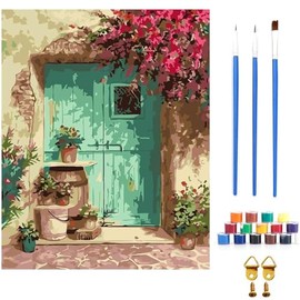 Pintura por Números 40 * 50cm,Pintar por Numeros para Adultos con 2 ganchos de metal,Pintura con Numeros para Adultos,Fácil de entender, relajante y a