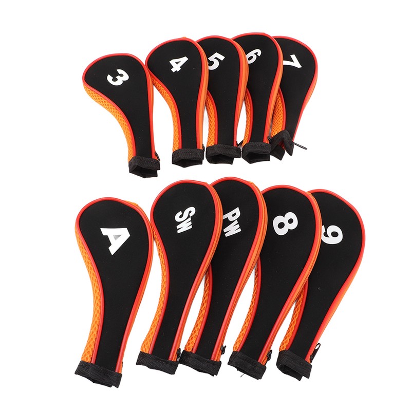 10 Pcs Golf Iron Head Cover Set with Zipper Golf