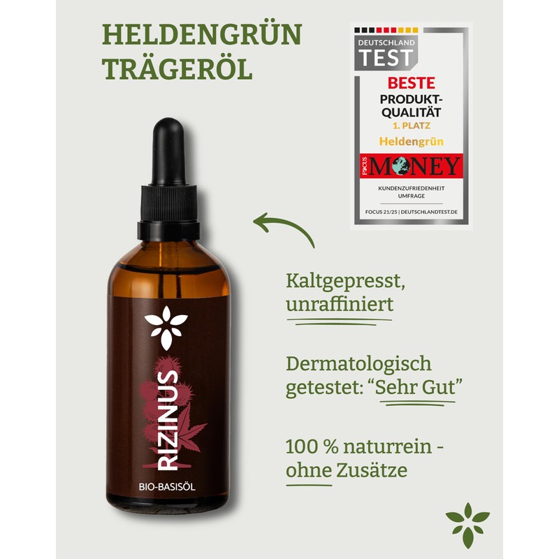 Heldengrün® Organic Castor Oil Hair [100% Natural Pure] - Castor