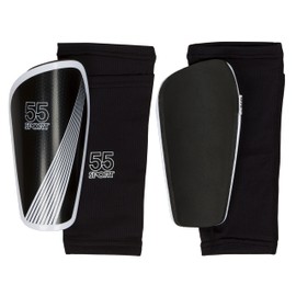 55 Sport Vortex Pro Adult & Junior Protective Football Shin Guards with Compression Sleeve - Black - XL