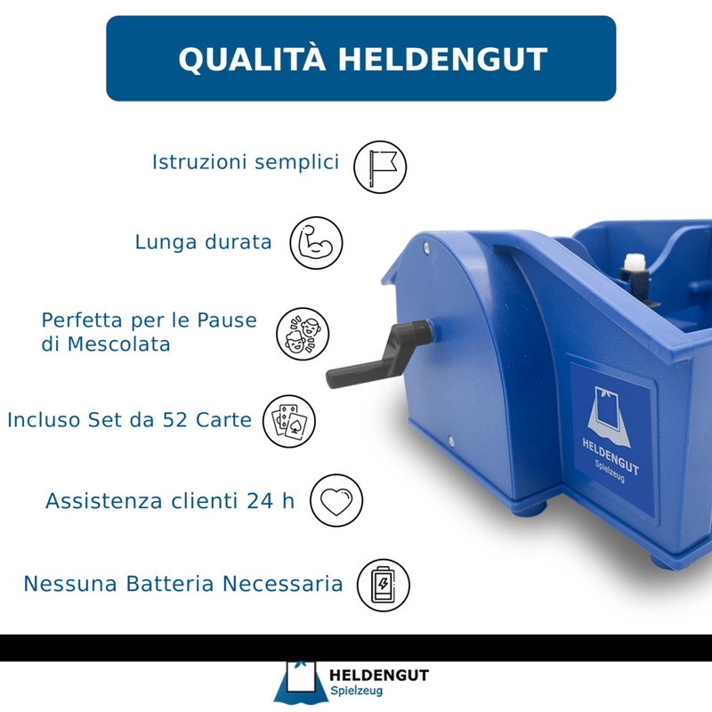 HELDENGUT Mescolatore di Carte Manuale – Mischia carte per giochi