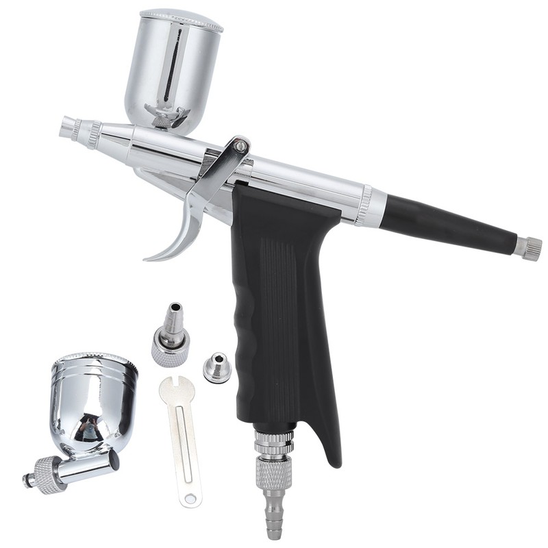 Airbrush 0.3mm Caliber Side Pot Single Action Set Art Supplies