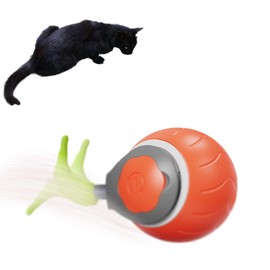 Trumoon Automatic Cat Toy Balls for Bored Indoor Adult Cats, Moving Pet Play Ball for Kitty(Orange)