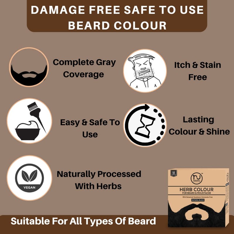 Reneu Herbals Herbal Beard & Moustache Hair Colour | Beard
