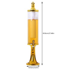 Drink Tower Dispenser with Ice Tube and LED Light Keep Beverages Ice Cold Clear Fashionable Drink Beverage Container for Campervans, Party Gatherings, Outdoor Barbecues