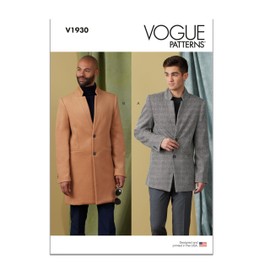 Vogue Men's Coat Sewing Pattern Kit, Design Code V1930, Sizes 40-42-44-46
