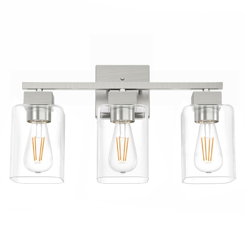 Espird Brush Nickel Bathroom Vanity Light - 3 Light Bathroom