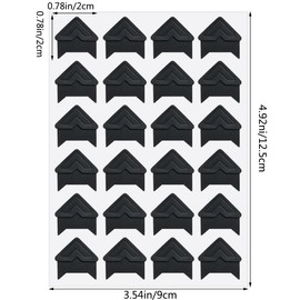 12 Sheets 288 Count Self-Adhesive Photo Corners Stickers, Acid Free Photo Mounting Corners for Scrapbooks, Memory Books, DIY Picture Album, Journal (Black)
